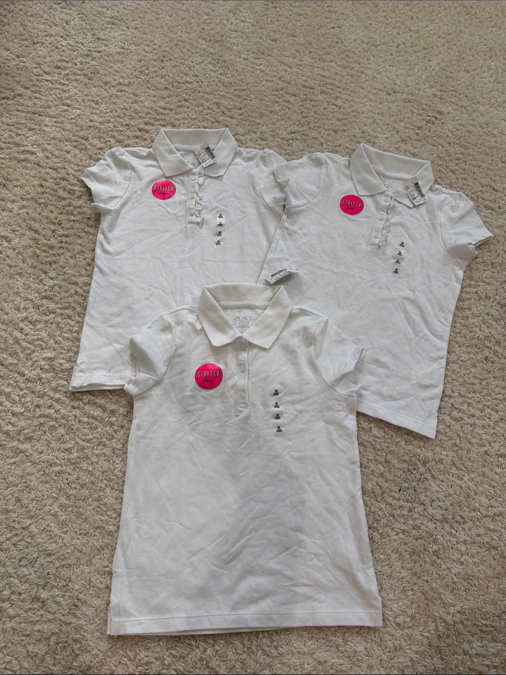 The Children's Place White Girls' Polo Shirt - Short Sleeve (Set of 3)